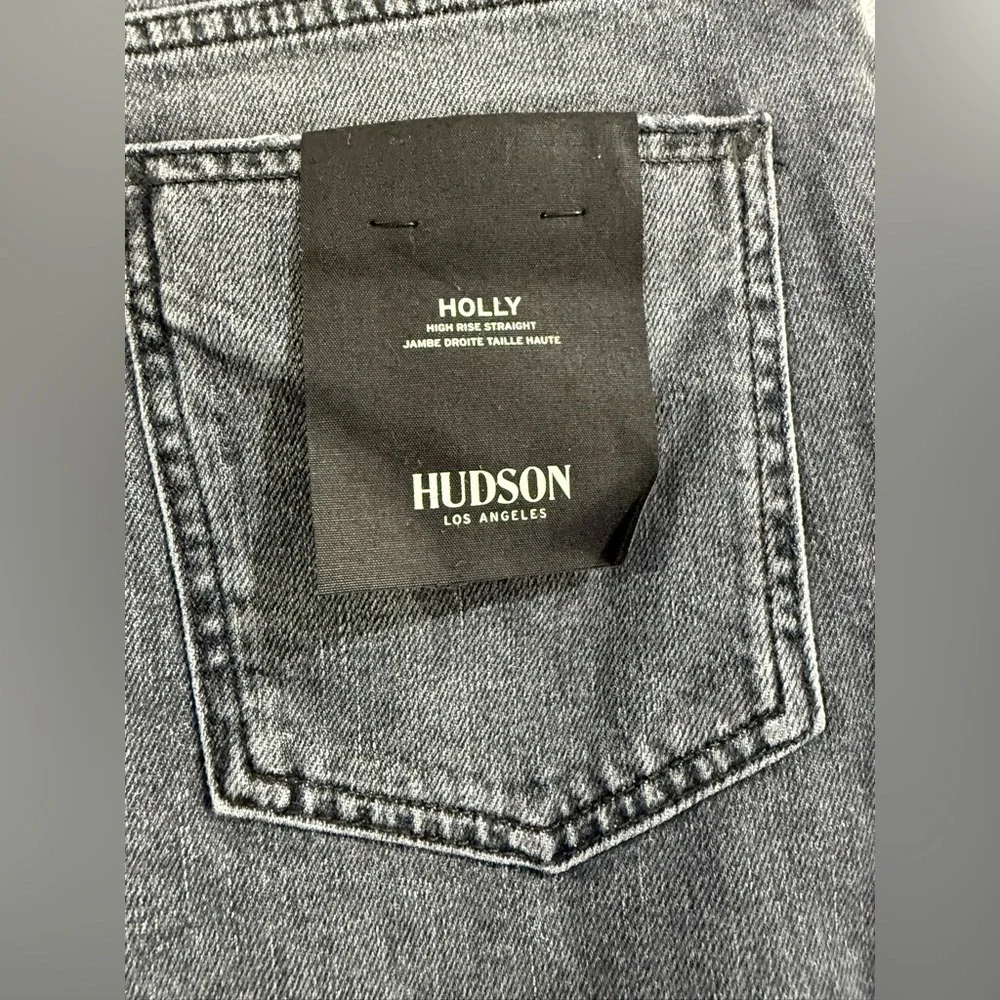 Hudson Jeans Men’s Blackened Gray Straight Ripped Jeans